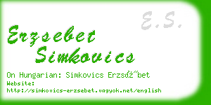 erzsebet simkovics business card